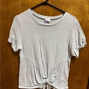 Women's Light Gray Knotted Top